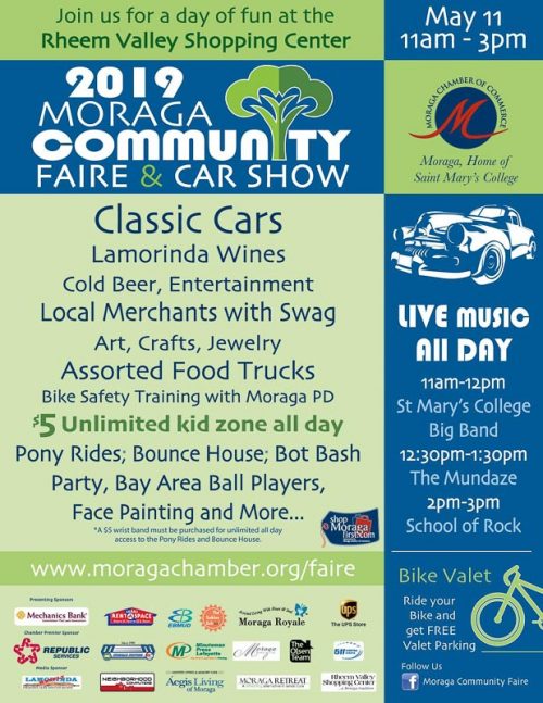 Moraga Community Faire & Car Show on May 11th Beyond the Creek